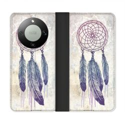 Housse Cuir Portefeuille Pour Honor Magic 8 Lite 5G Zen Attrape Reve Blanc