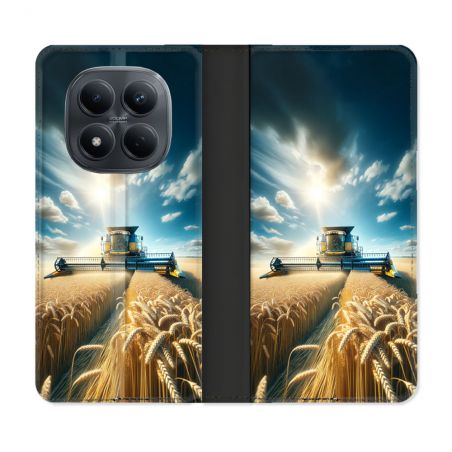 Housse Cuir Portefeuille Pour Xiaomi Redmi Note 15 Pro 4G Agriculture Moissonneuse Blé