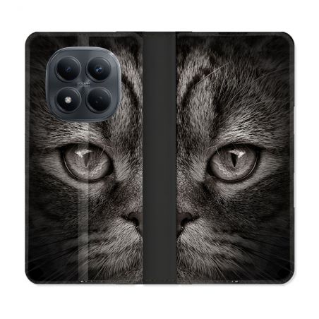 Housse Cuir Portefeuille Pour Xiaomi Redmi Note 15 Pro 4G Animal Chat Gris