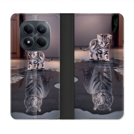 Housse Cuir Portefeuille Pour Xiaomi Redmi Note 15 Pro 4G Animal Chat Reflet