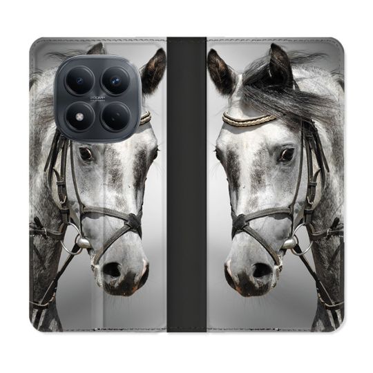 Housse Cuir Portefeuille Pour Xiaomi Redmi Note 15 Pro 4G Animal Cheval Blanc