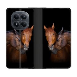 Housse Cuir Portefeuille Pour Xiaomi Redmi Note 15 Pro 4G Animal Cheval Marron
