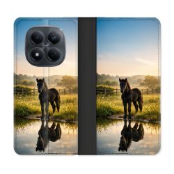 Housse Cuir Portefeuille Pour Xiaomi Redmi Note 15 Pro 4G Animal Cheval Reflet