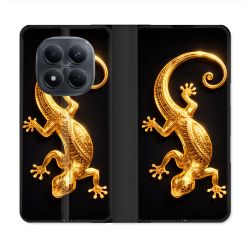 Housse Cuir Portefeuille Pour Xiaomi Redmi Note 15 Pro 4G Animal Lezard Noir 2026