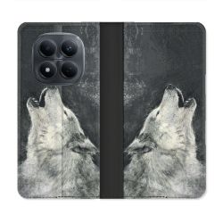 Housse Cuir Portefeuille Pour Xiaomi Redmi Note 15 Pro 4G Animal Loup Hurlement