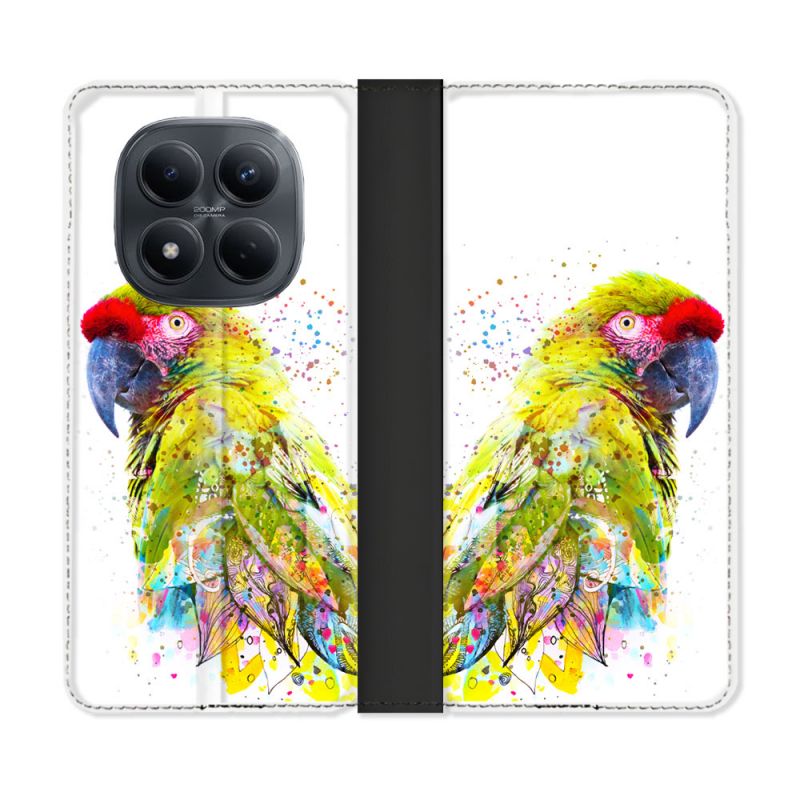 Housse Cuir Portefeuille Pour Xiaomi Redmi Note 15 Pro 4G Animal Perroquet Jaune