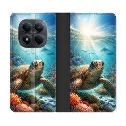Housse Cuir Portefeuille Pour Xiaomi Redmi Note 15 Pro 4G Animal Tortue Marine