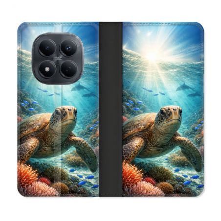 Housse Cuir Portefeuille Pour Xiaomi Redmi Note 15 Pro 4G Animal Tortue Marine