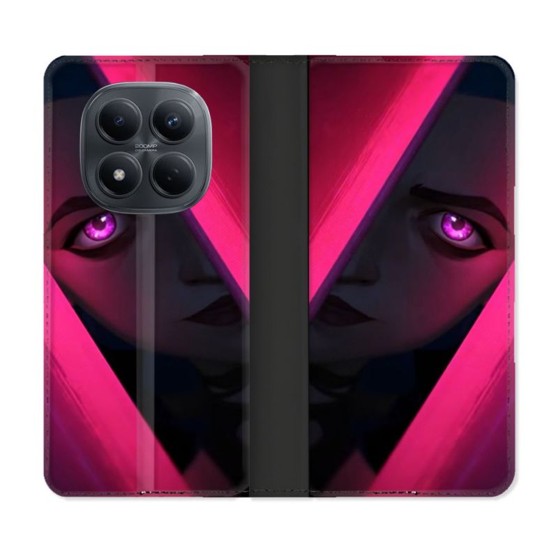 Housse Cuir Portefeuille Pour Xiaomi Redmi Note 15 Pro 4G Arcane Jinx Rose