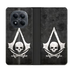 Housse Cuir Portefeuille Pour Xiaomi Redmi Note 15 Pro 4G Assassin Creed Tete Mort