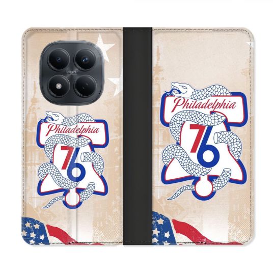 Housse Cuir Portefeuille Pour Xiaomi Redmi Note 15 Pro 4G Basket Philadelphia 76ers