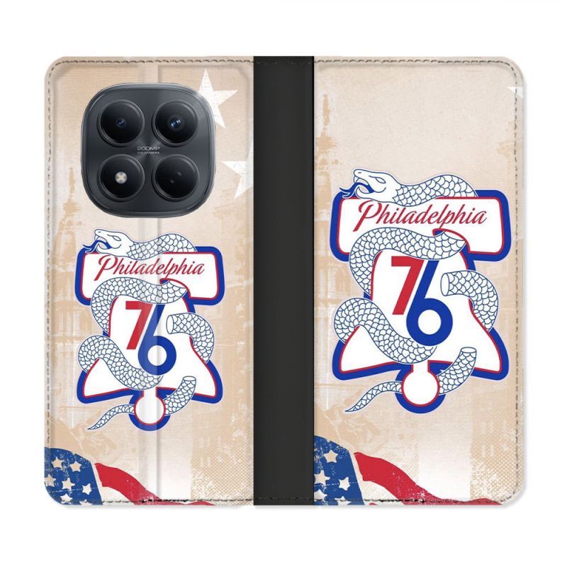 Housse Cuir Portefeuille Pour Xiaomi Redmi Note 15 Pro 4G Basket Philadelphia 76ers
