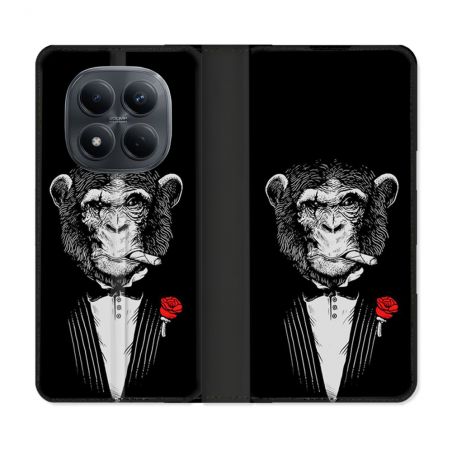 Housse Cuir Portefeuille Pour Xiaomi Redmi Note 15 Pro 4G Decale Singe Mafia