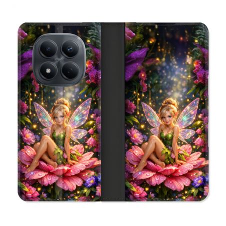 Housse Cuir Portefeuille Pour Xiaomi Redmi Note 15 Pro 4G Fantastique Fee Fleur