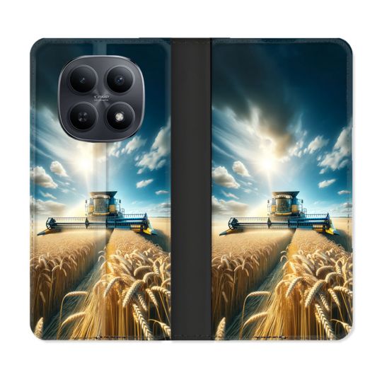 Housse Cuir Portefeuille Pour Xiaomi Redmi Note 15 5G Agriculture Moissonneuse Blé