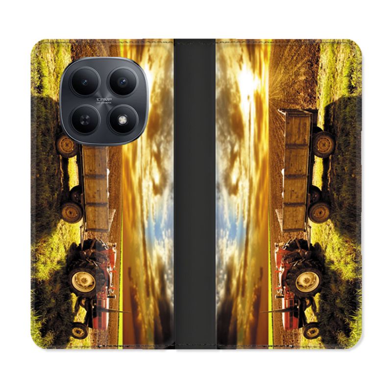 Housse Cuir Portefeuille Pour Xiaomi Redmi Note 15 5G Agriculture Tracteur Color