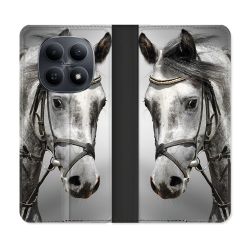Housse Cuir Portefeuille Pour Xiaomi Redmi Note 15 5G Animal Cheval Blanc