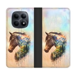 Housse Cuir Portefeuille Pour Xiaomi Redmi Note 15 5G Animal Cheval Montagne