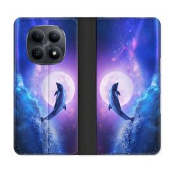 Housse Cuir Portefeuille Pour Xiaomi Redmi Note 15 5G Animal Dauphin Vague