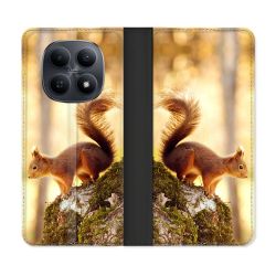 Housse Cuir Portefeuille Pour Xiaomi Redmi Note 15 5G Animal Ecureuil Bois