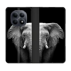 Housse Cuir Portefeuille Pour Xiaomi Redmi Note 15 5G Animal Elephant Noir