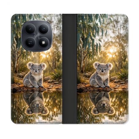 Housse Cuir Portefeuille Pour Xiaomi Redmi Note 15 5G Animal Koala Reflet