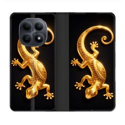 Housse Cuir Portefeuille Pour Xiaomi Redmi Note 15 5G Animal Lezard Noir 2026