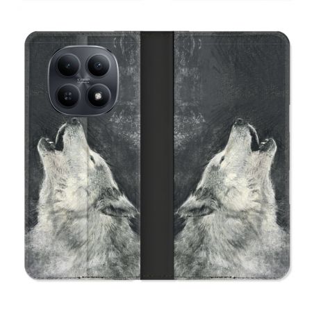 Housse Cuir Portefeuille Pour Xiaomi Redmi Note 15 5G Animal Loup Hurlement