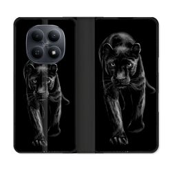 Housse Cuir Portefeuille Pour Xiaomi Redmi Note 15 5G Animal Panthère Noire