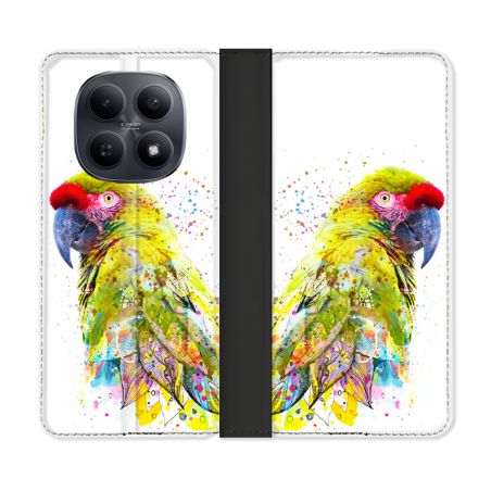 Housse Cuir Portefeuille Pour Xiaomi Redmi Note 15 5G Animal Perroquet Jaune