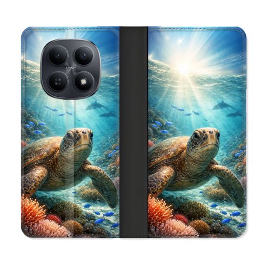 Housse Cuir Portefeuille Pour Xiaomi Redmi Note 15 5G Animal Tortue Marine