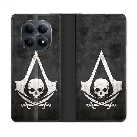 Housse Cuir Portefeuille Pour Xiaomi Redmi Note 15 5G Assassin Creed Tete Mort