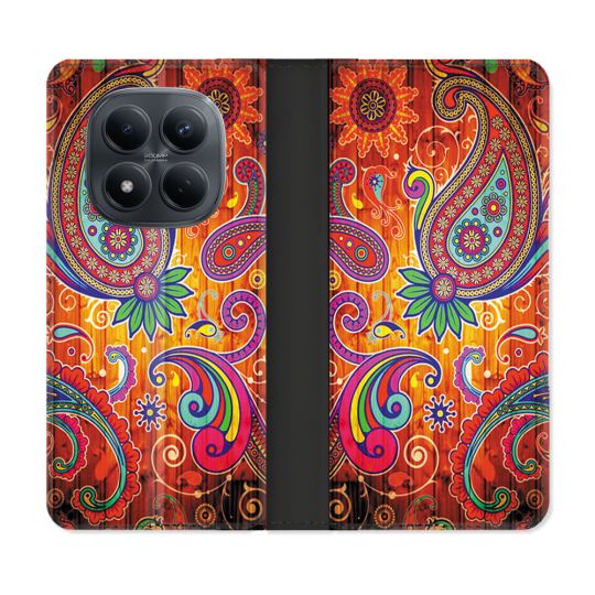 Housse Cuir Portefeuille Pour Xiaomi Redmi Note 15 Pro 4G Fleur Psychedelic