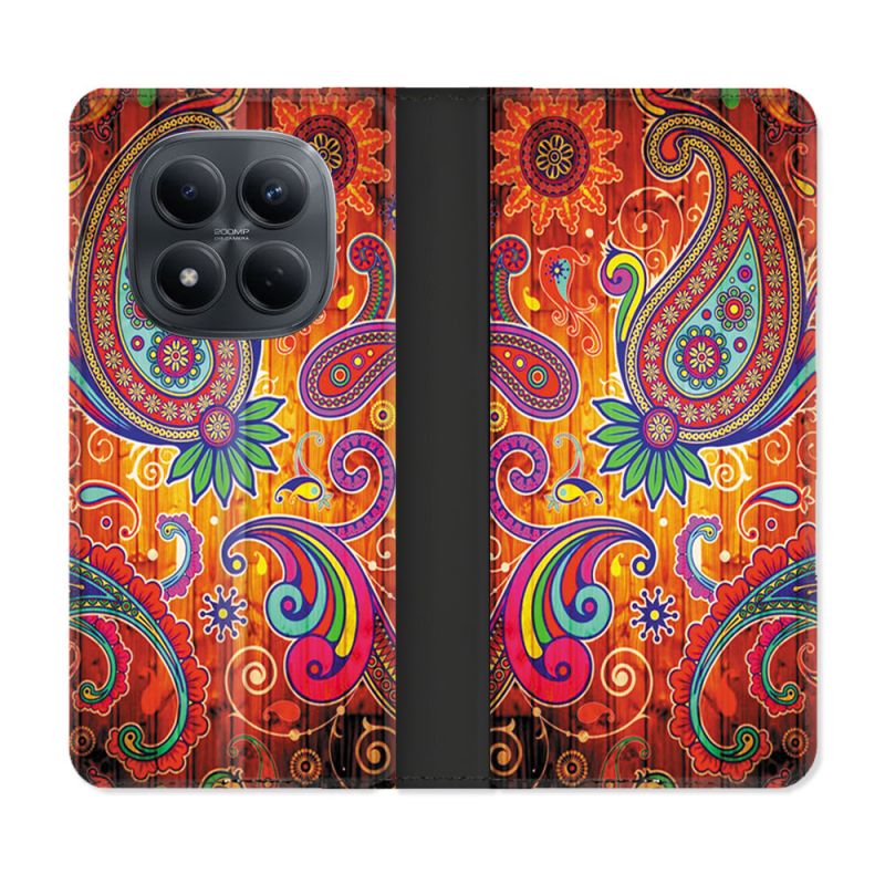 Housse Cuir Portefeuille Pour Xiaomi Redmi Note 15 Pro 4G Fleur Psychedelic