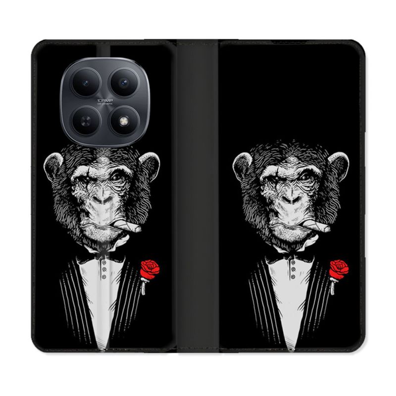 Housse Cuir Portefeuille Pour Xiaomi Redmi Note 15 5G Decale Singe Mafia