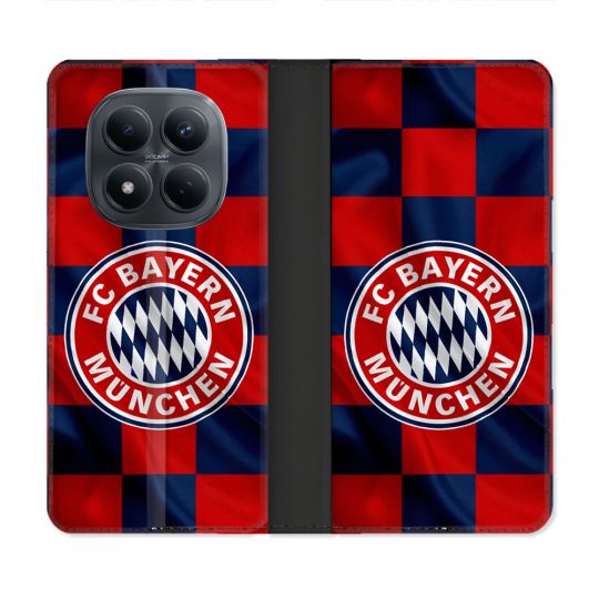 Housse Cuir Portefeuille Pour Xiaomi Redmi Note 15 Pro 4G Foot Bayern Munich Carreaux