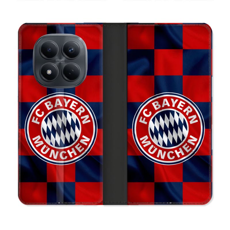 Housse Cuir Portefeuille Pour Xiaomi Redmi Note 15 Pro 4G Foot Bayern Munich Carreaux