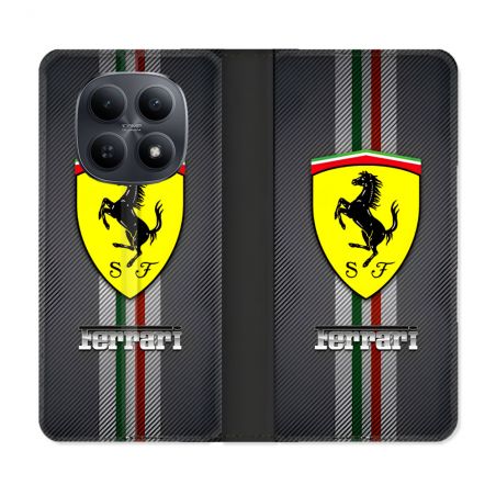 Housse Cuir Portefeuille Pour Xiaomi Redmi Note 15 5G Ferrari Carbone