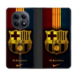 Housse Cuir Portefeuille Pour Xiaomi Redmi Note 15 5G Foot FC Barcelone Vintage