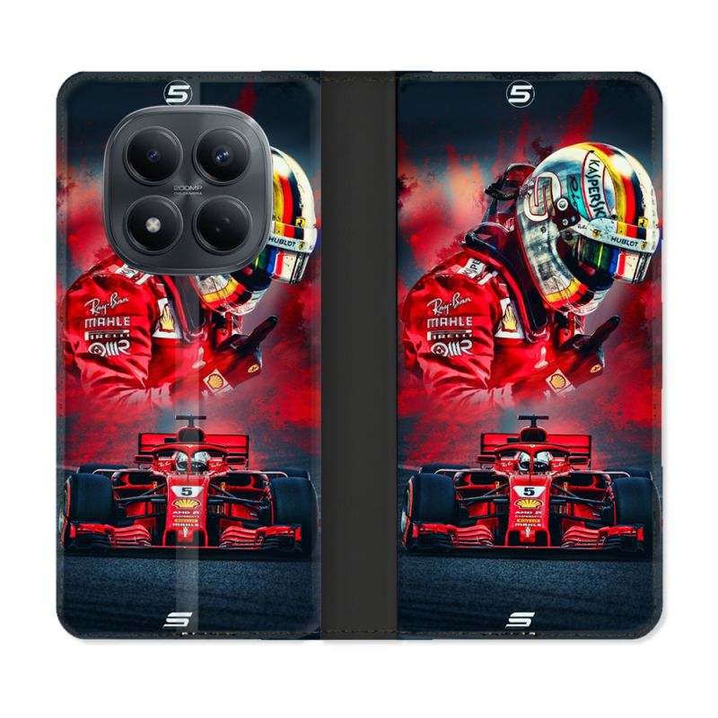 Housse Cuir Portefeuille Pour Xiaomi Redmi Note 15 Pro 4G Formule 1 F1 Ferrari