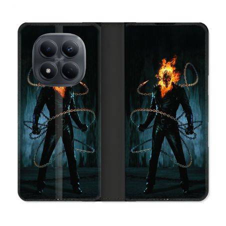 Housse Cuir Portefeuille Pour Xiaomi Redmi Note 15 Pro 4G Ghost Rider