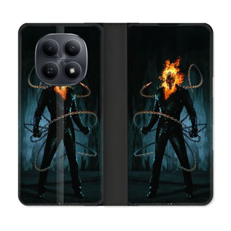 Housse Cuir Portefeuille Pour Xiaomi Redmi Note 15 5G Ghost Rider