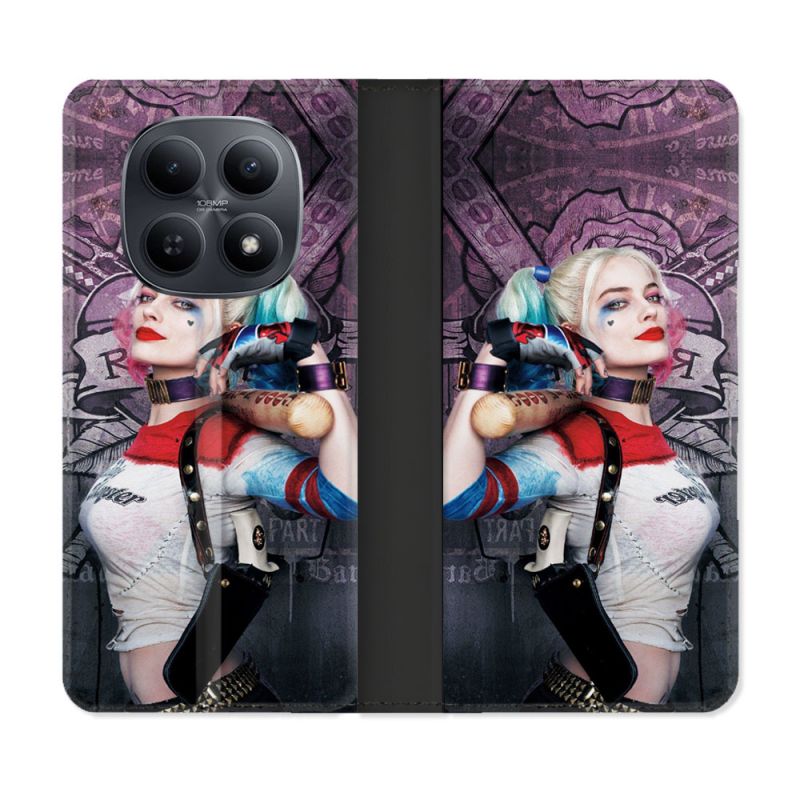 Housse Cuir Portefeuille Pour Xiaomi Redmi Note 15 5G Harley Quinn Batte