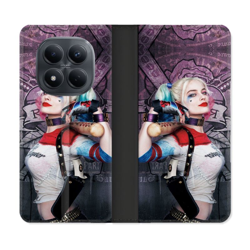 Housse Cuir Portefeuille Pour Xiaomi Redmi Note 15 Pro 4G Harley Quinn Batte