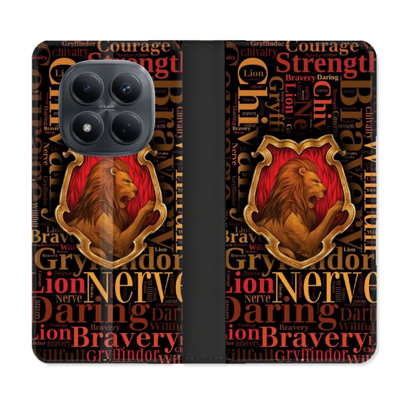 Housse Cuir Portefeuille Pour Xiaomi Redmi Note 15 Pro 4G Harry Potter Griffondor