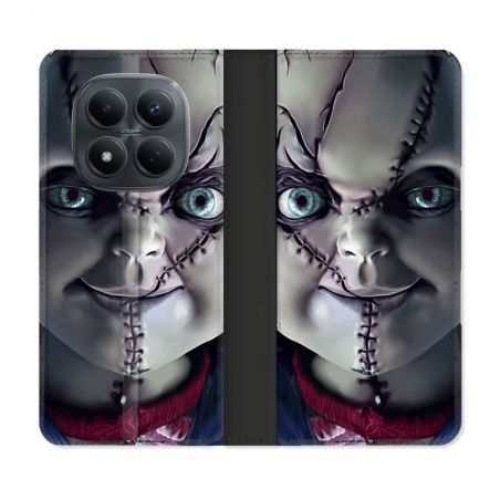 Housse Cuir Portefeuille Pour Xiaomi Redmi Note 15 Pro 4G Horreur Chucky Cicatrice