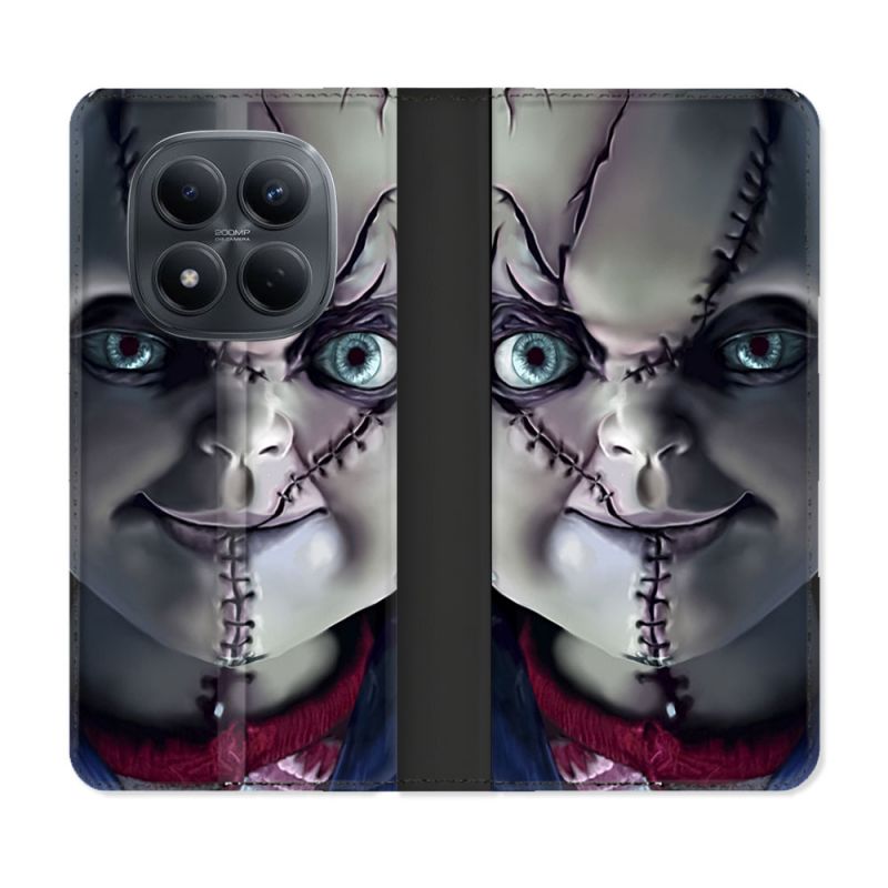 Housse Cuir Portefeuille Pour Xiaomi Redmi Note 15 Pro 4G Horreur Chucky Cicatrice