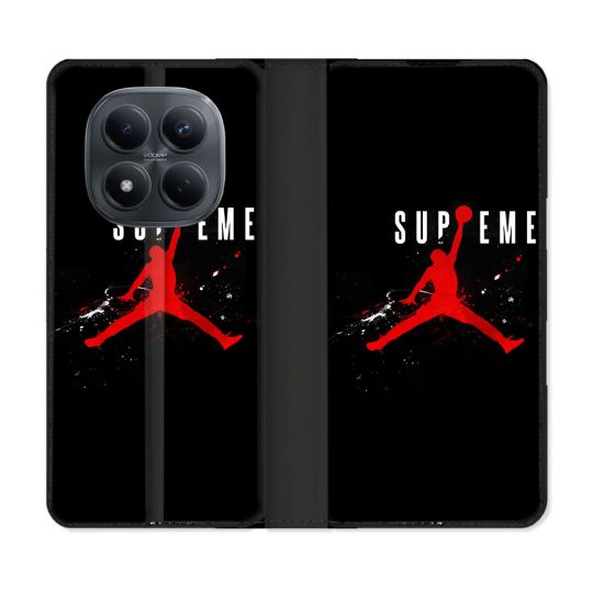 Housse Cuir Portefeuille Pour Xiaomi Redmi Note 15 Pro 4G Jordan Supreme Noir