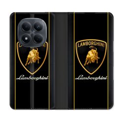 Housse Cuir Portefeuille Pour Xiaomi Redmi Note 15 Pro 4G Lamborghini Carbone