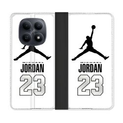 Housse Cuir Portefeuille Pour Xiaomi Redmi Note 15 5G Jordan 23 Blanc